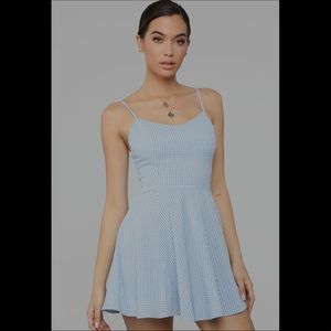 Fashionnova blue gingham dress